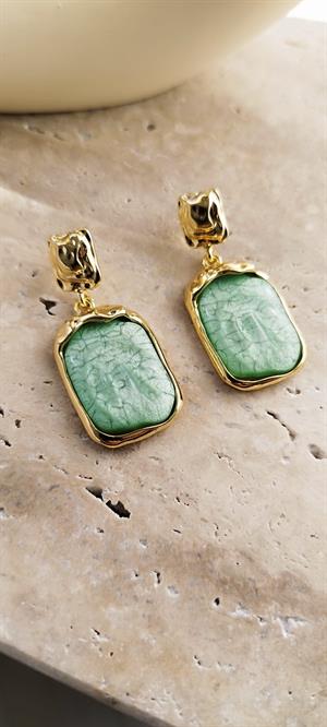 Yeşil  Sedefli Bella Küpe