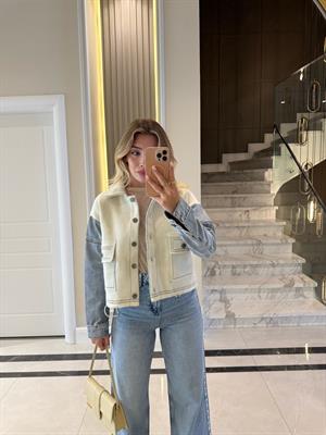 Yumoş Detaylı Denim Ceket