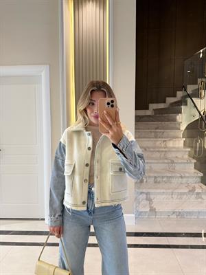 Yumoş Detaylı Denim Ceket