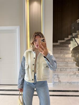 Yumoş Detaylı Denim Ceket