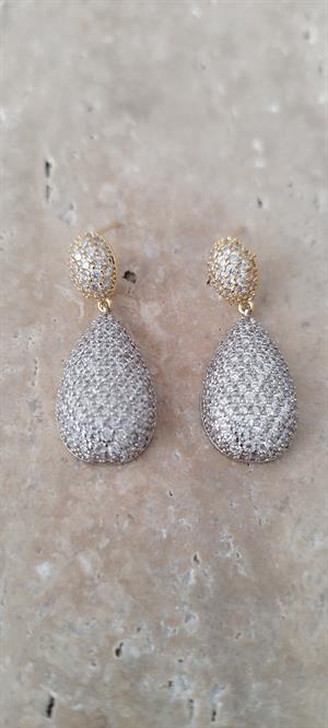 Zirkon Taşlı Damla Küpe