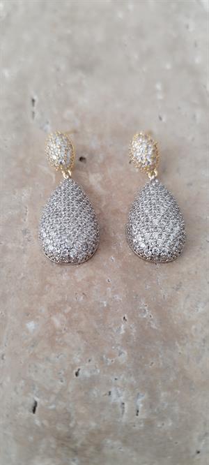 Zirkon Taşlı Damla Küpe