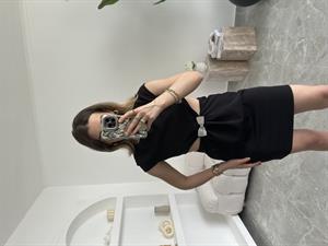 Zr Model Siyah Fiyonk Detaylı Elbise