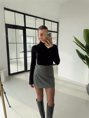 Zr Orj Marka Kapak Cepli Etek- Gri