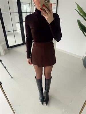 Zr Orj Marka Kapak Cepli Etek  - Kahve 