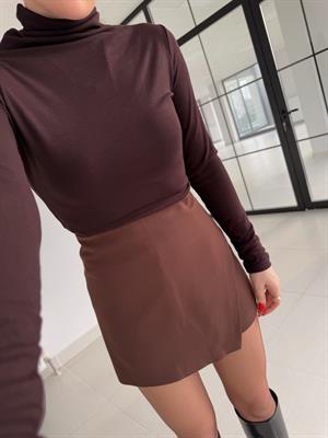 Zr Orj Marka Kapak Cepli Etek  - Kahve 