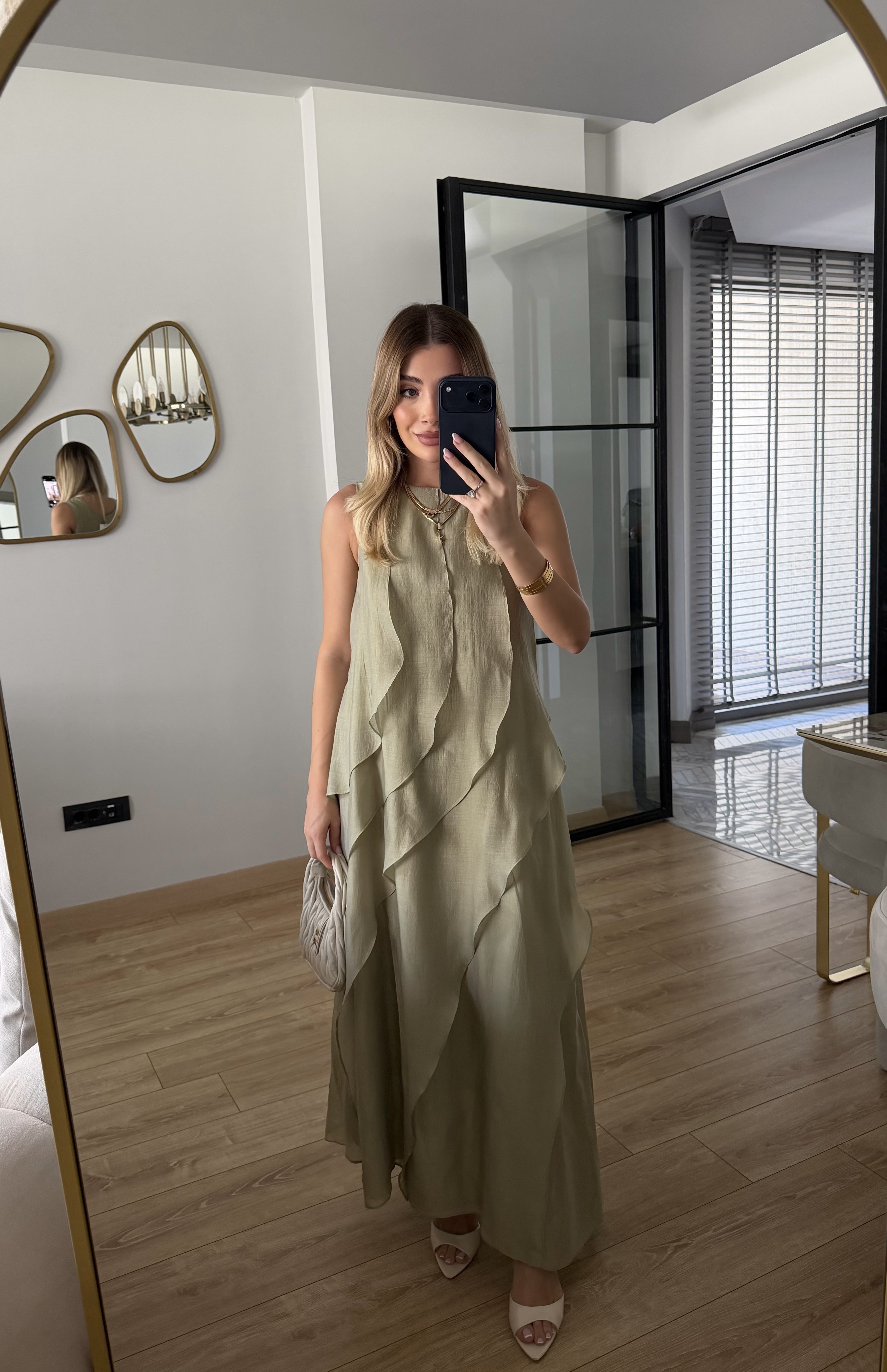 Ada Çayı Nora Fırfır Detaylı Elbise - 3450