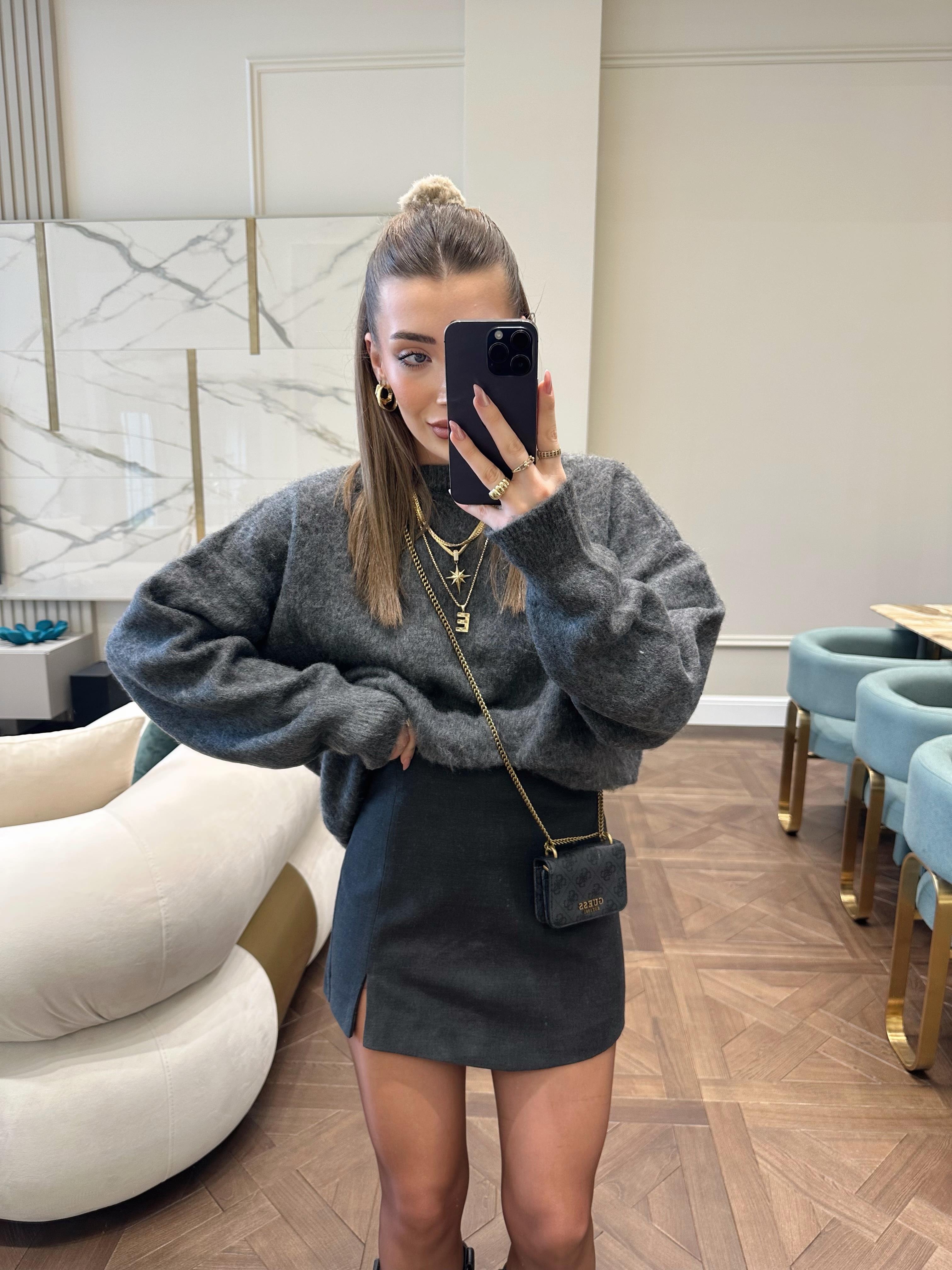 Antrasit Orj Zr Şort Etek