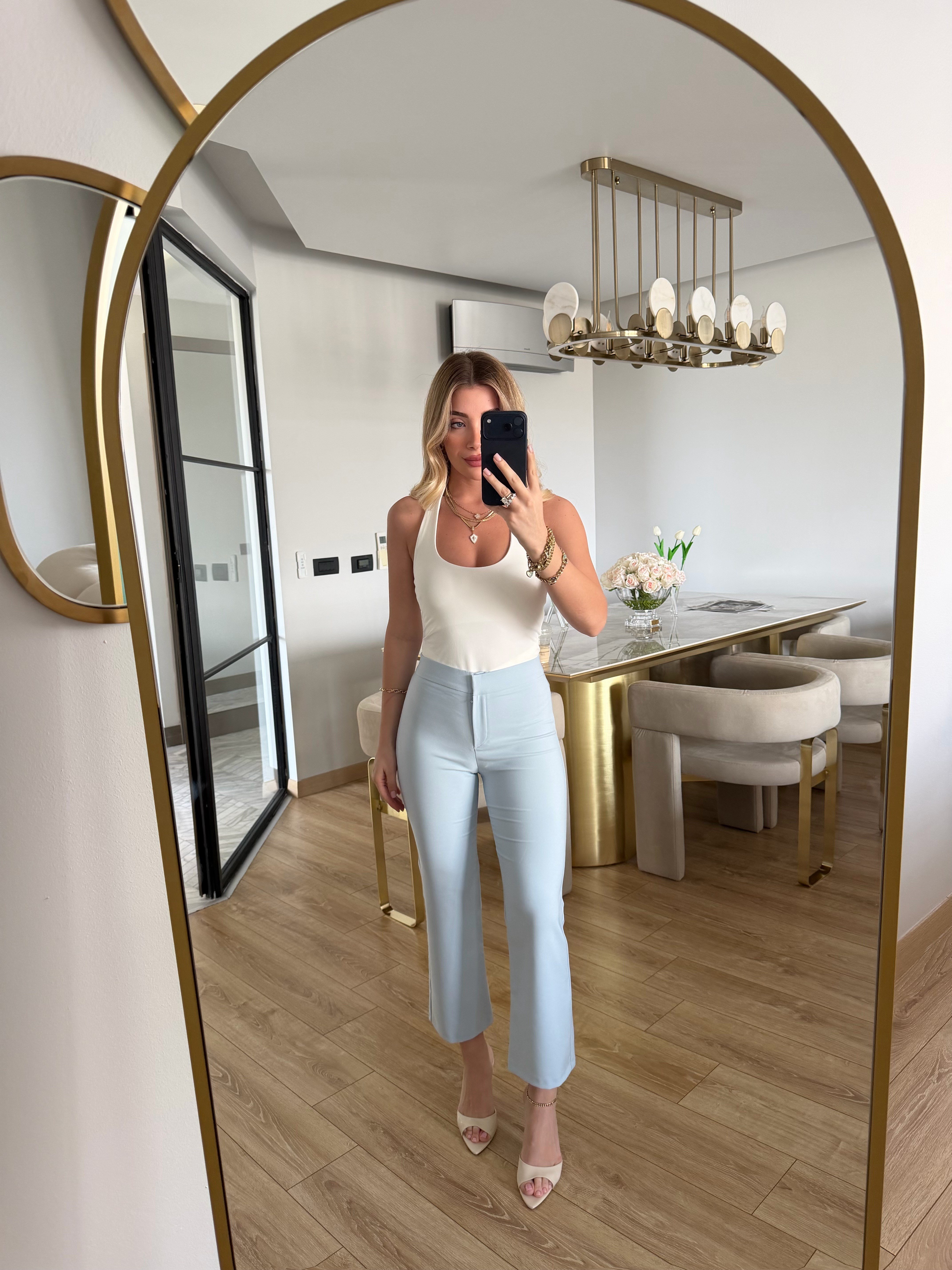 Bebe Mavi  Mini İspanyol Paça Kumaş Pantolon -2286