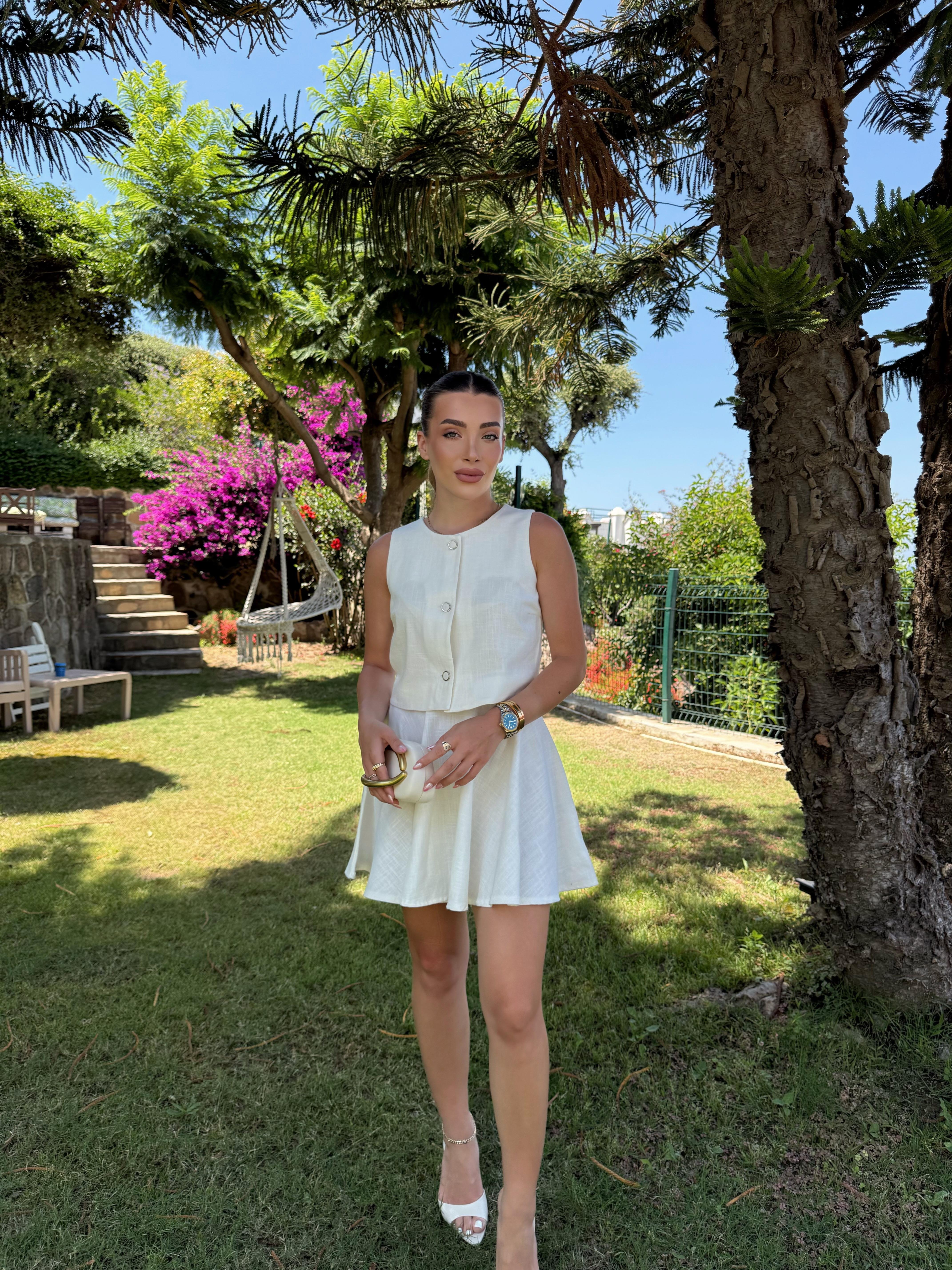 Beyaz İkili Fes Takım