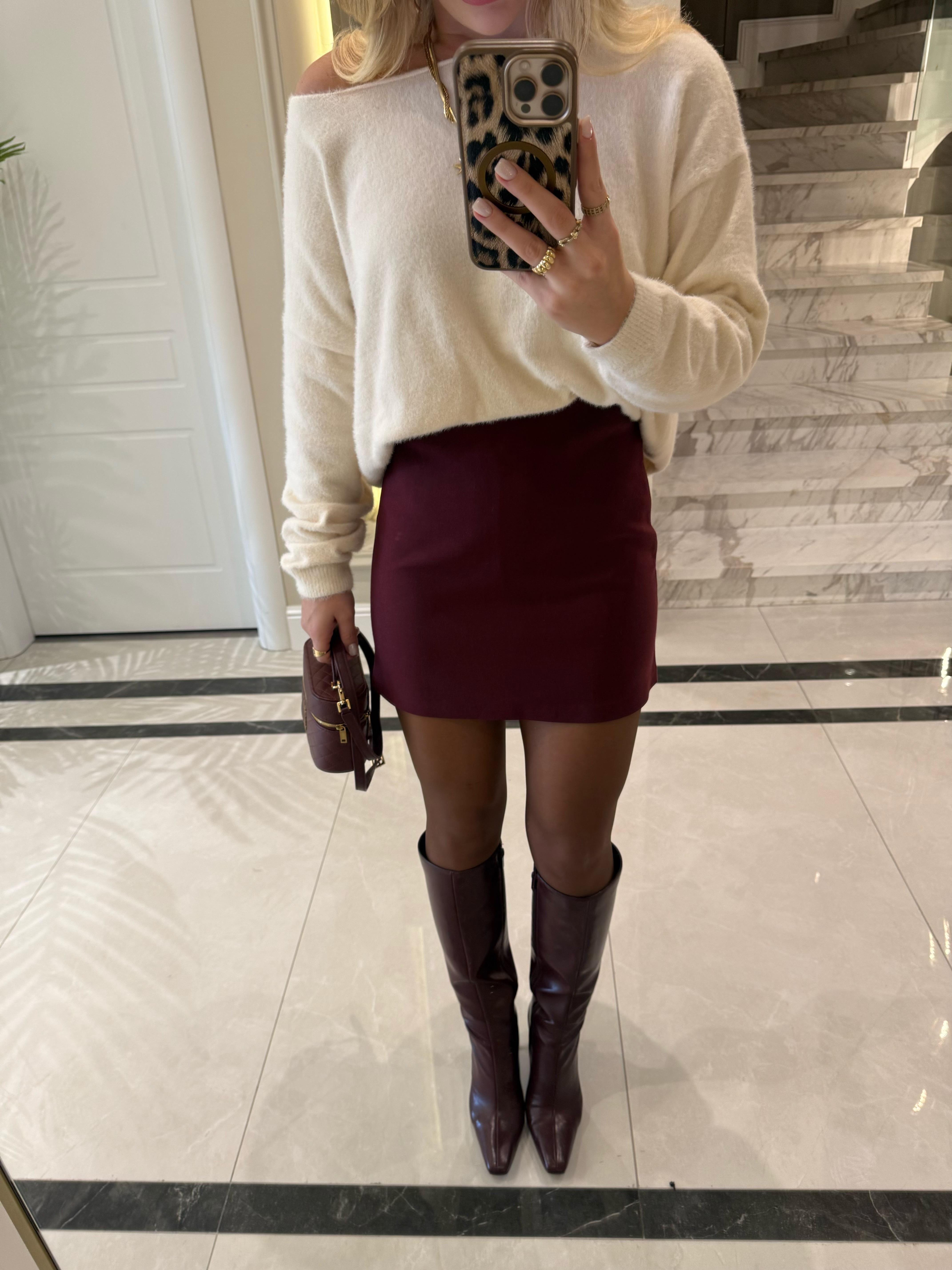 Bordo Mini Etek- 4574