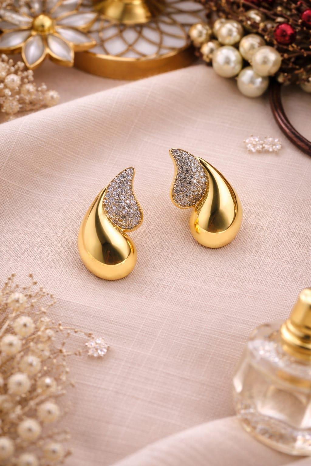 Bt Model Taşlı İkiz Küpe