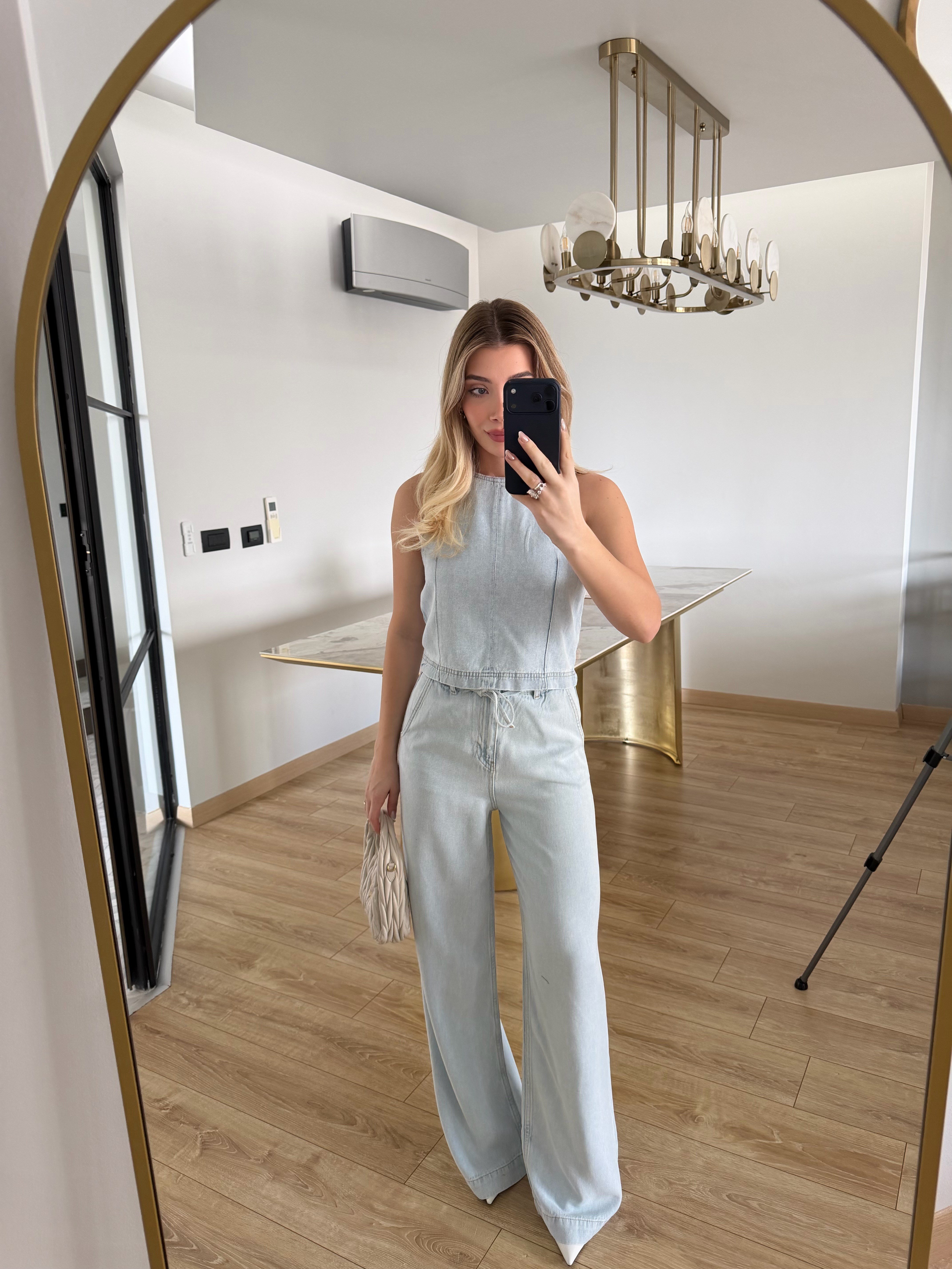 Buz Mavi Orjinal Marka Sıfır Kol İkili Takım