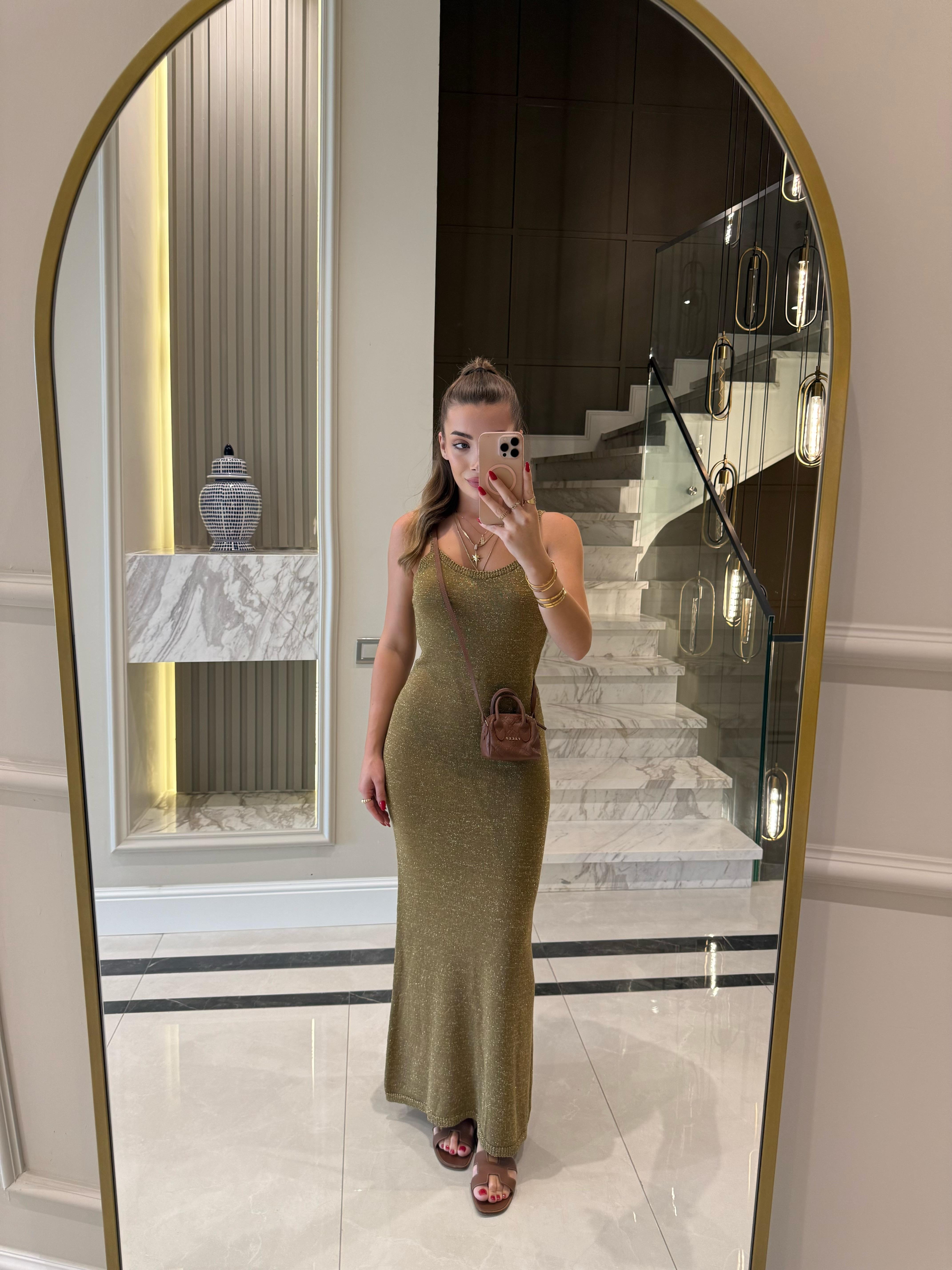 Elite İplik Gold Simli Elbise 