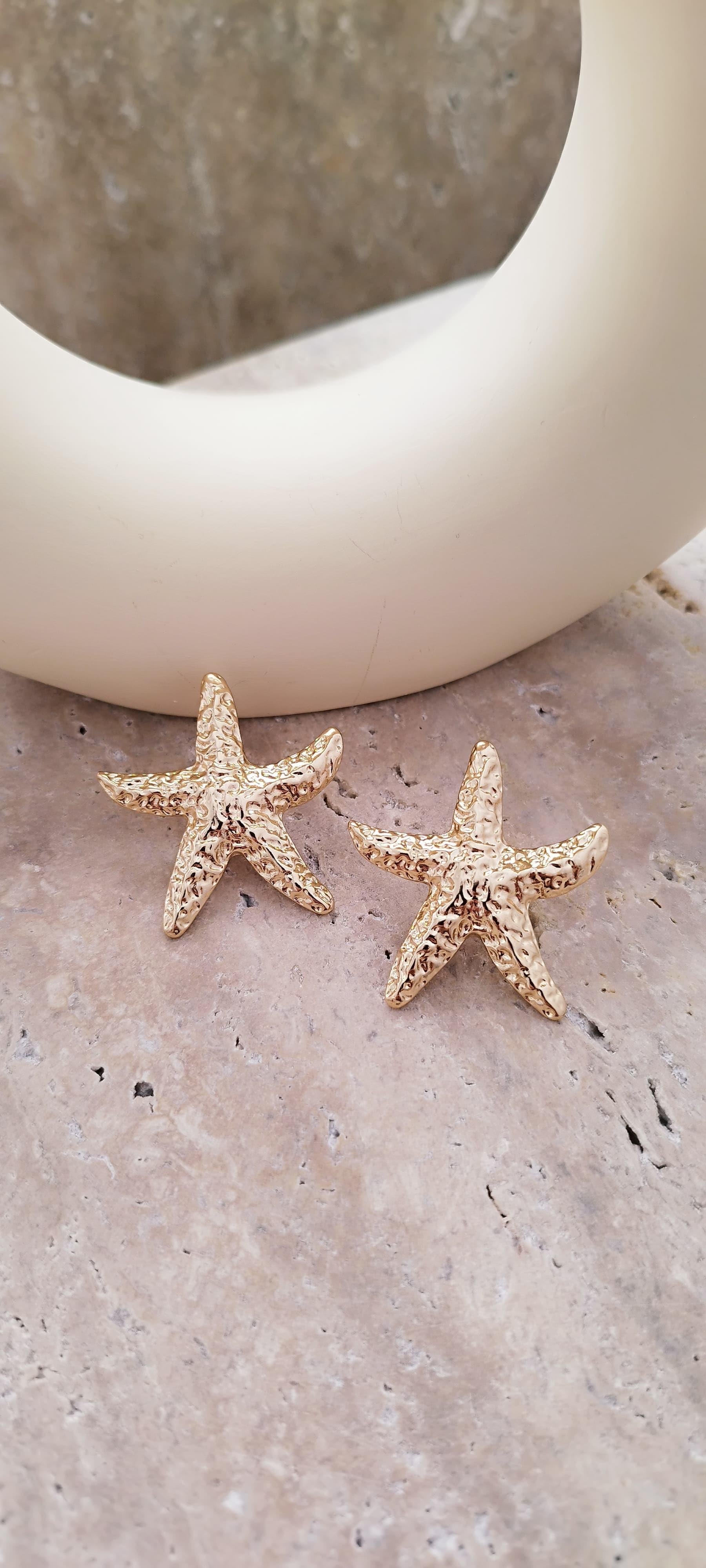 Gold Deniz Yıldızı Küpe