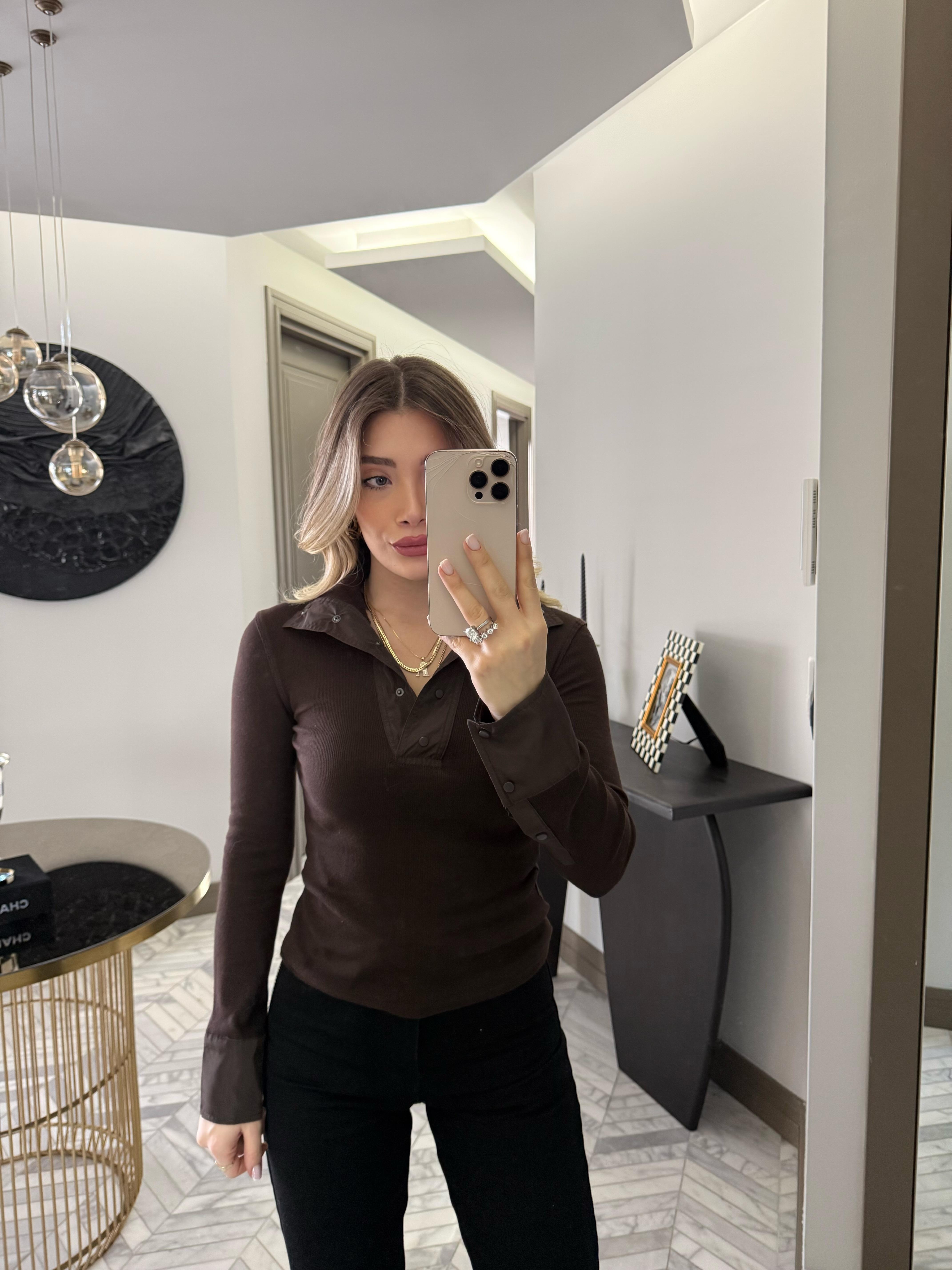 Kahverengi Garnili Triko-37009