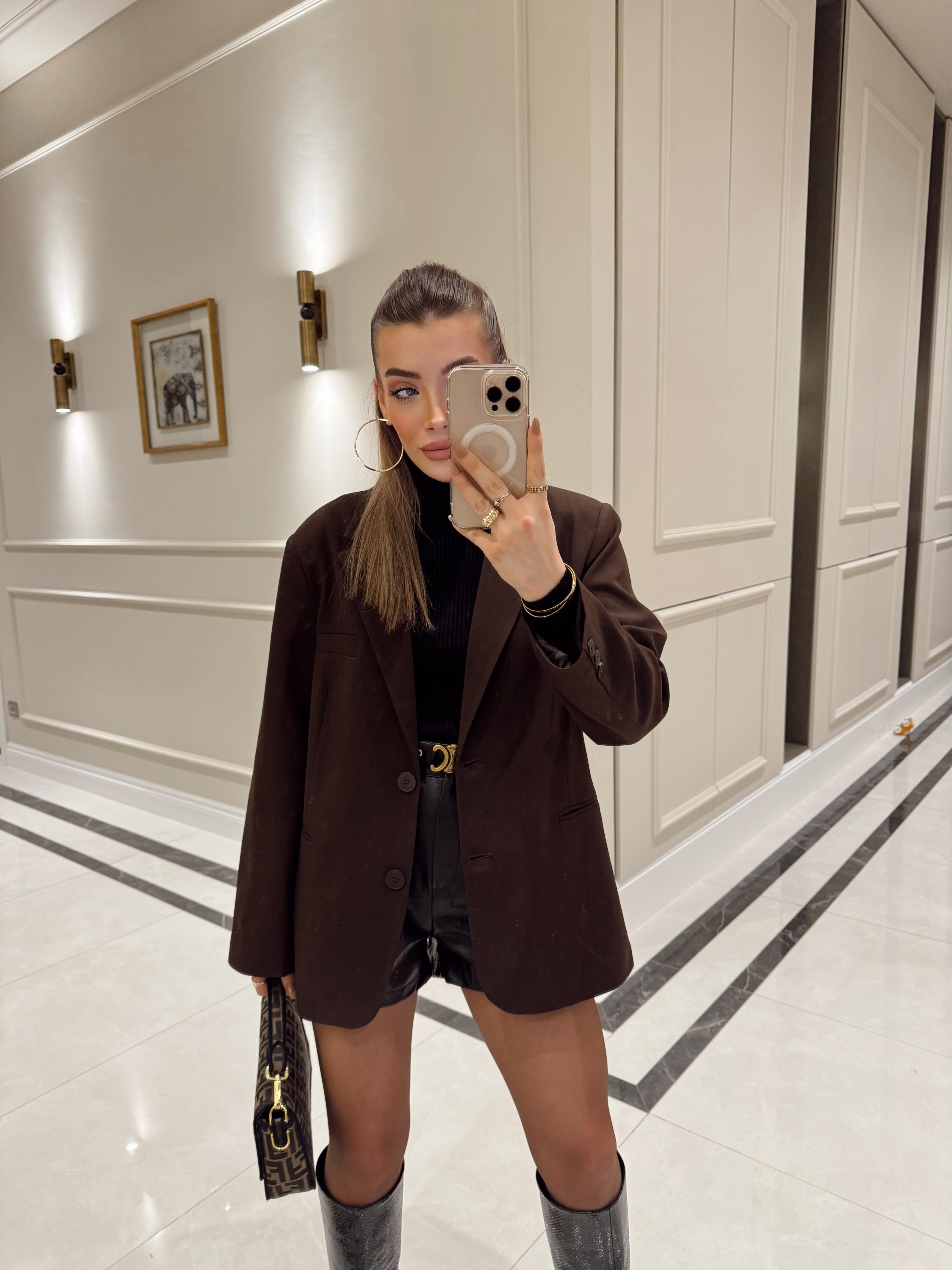 Kahverengi Premium Blazer Ceket