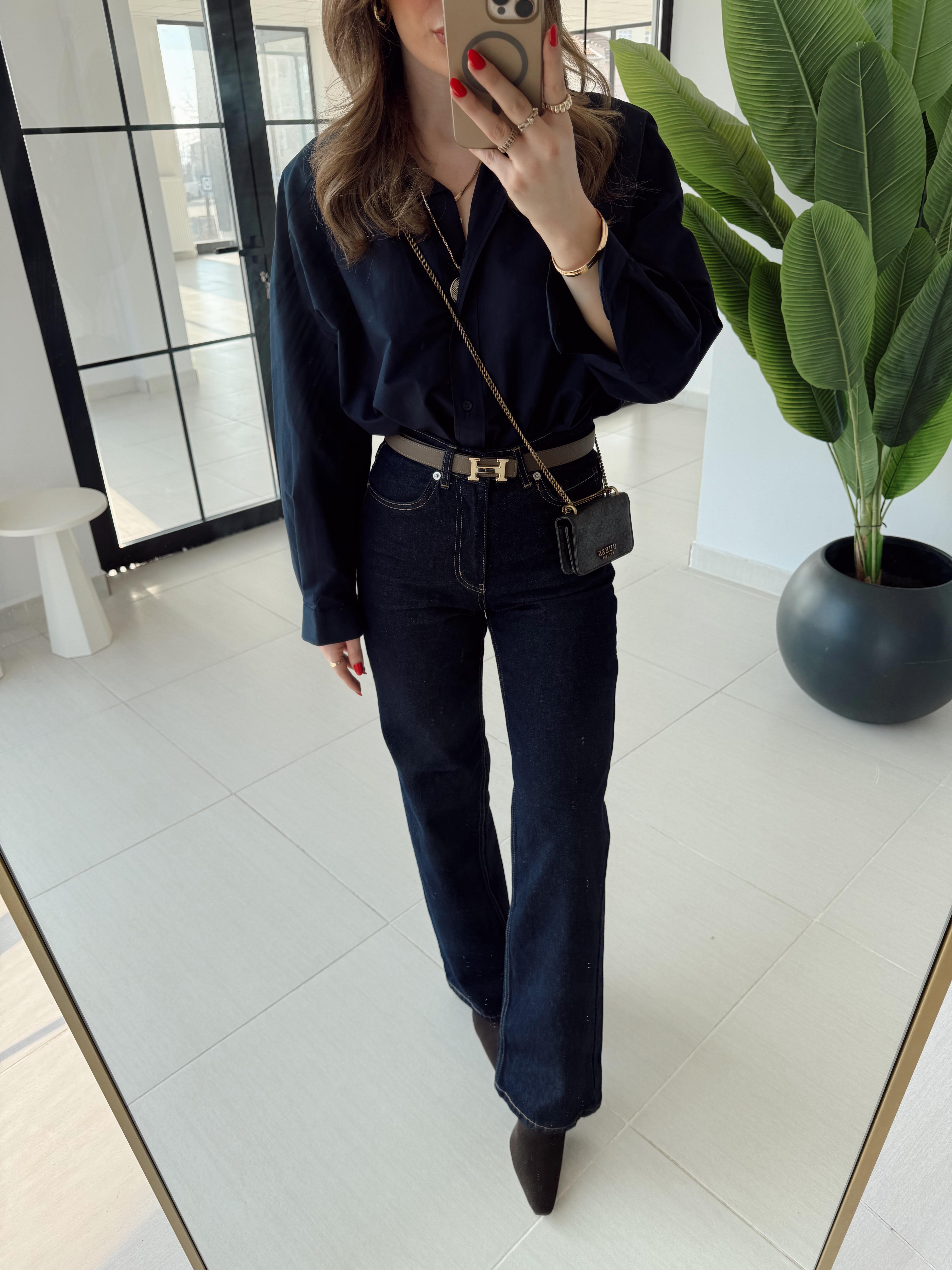 Koyu Lacivert Straight Jean ZR