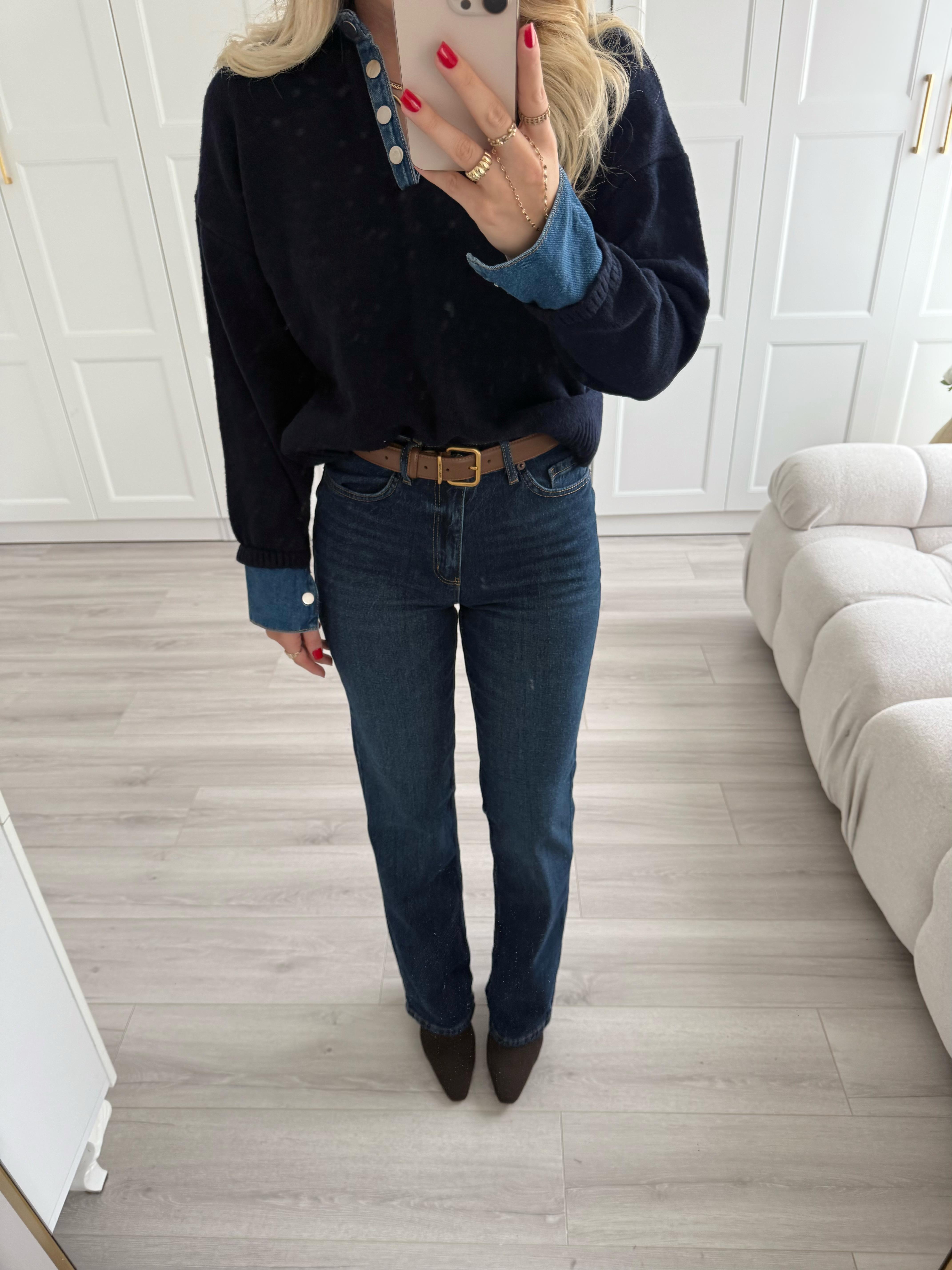 Koyu Mavi Dar Kesimli Jean -2502