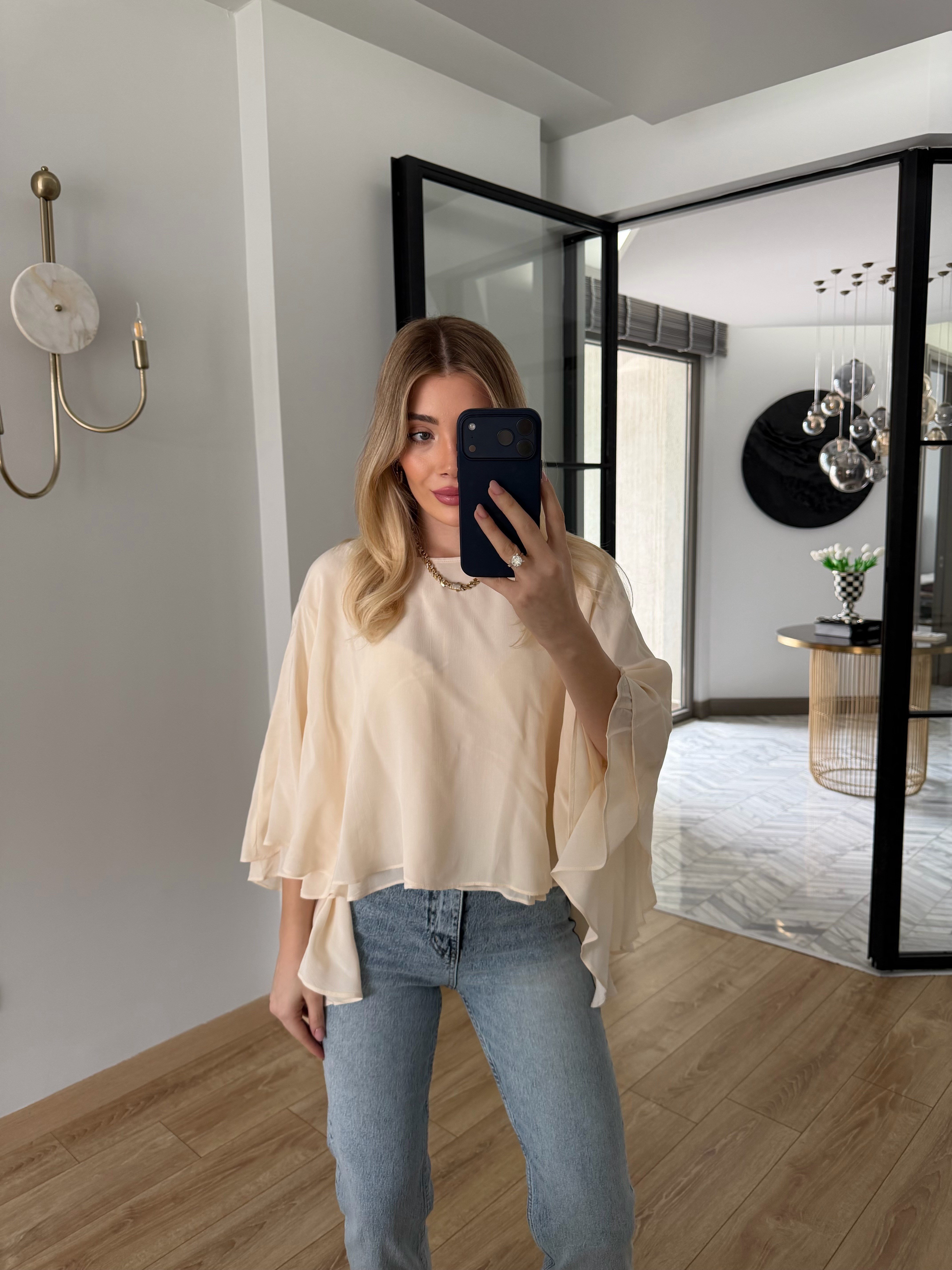 Krem Pelerin Bluz-5044