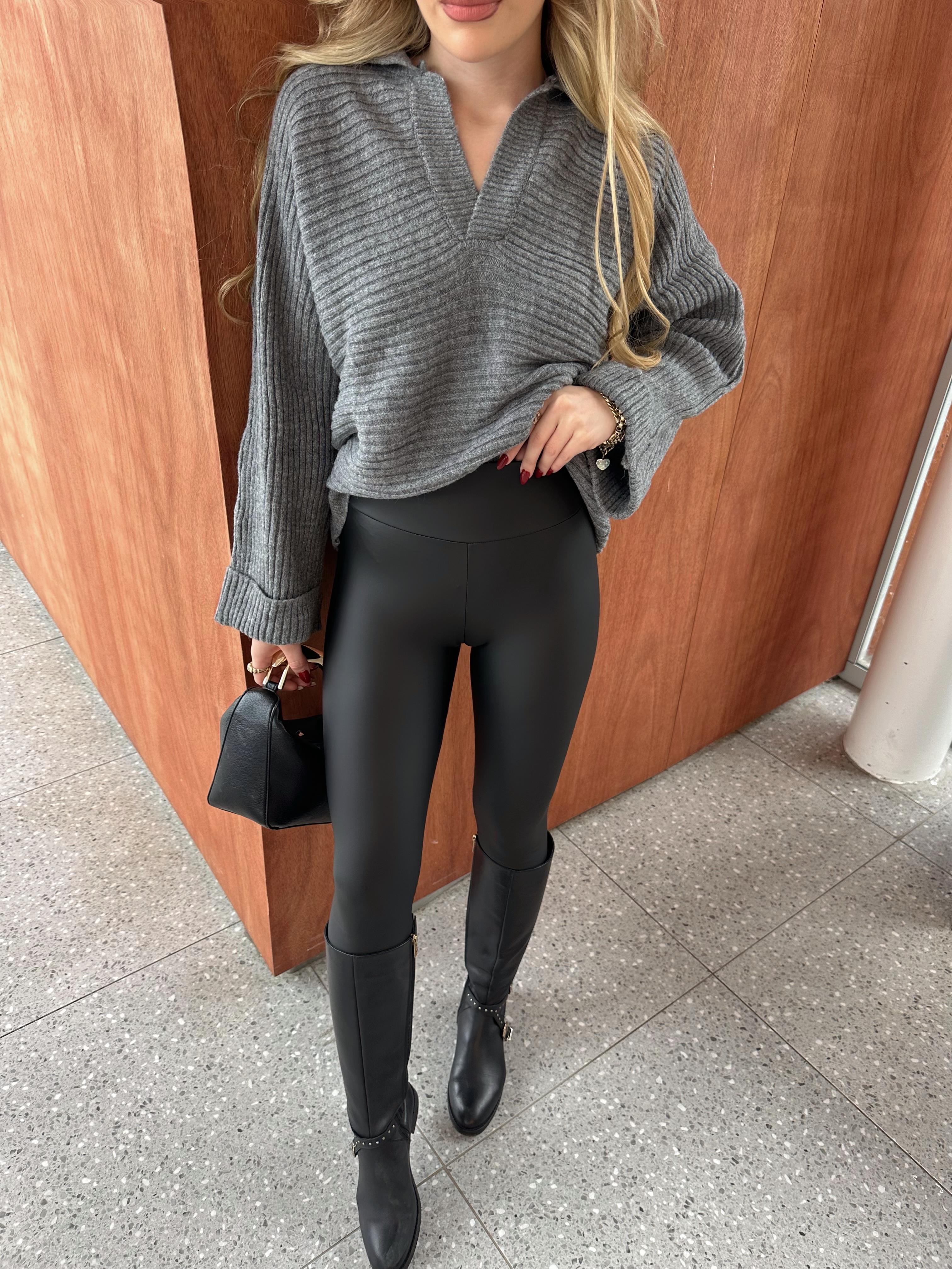 Lüx Kalite OsloFit Çatlamayan İthal Kumaş Mat Deri Tayt