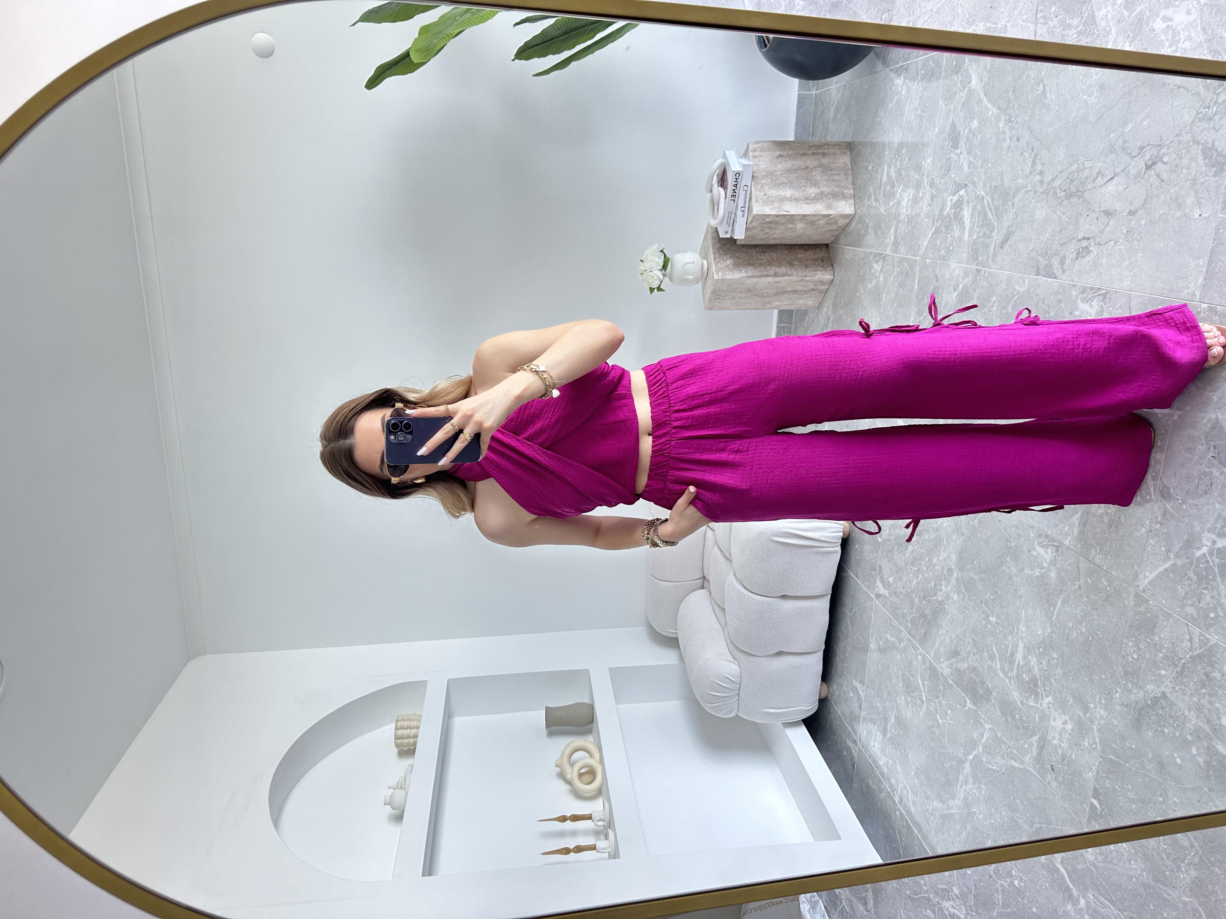 Mor Boyundan Bağlamalı Tasarım Takım