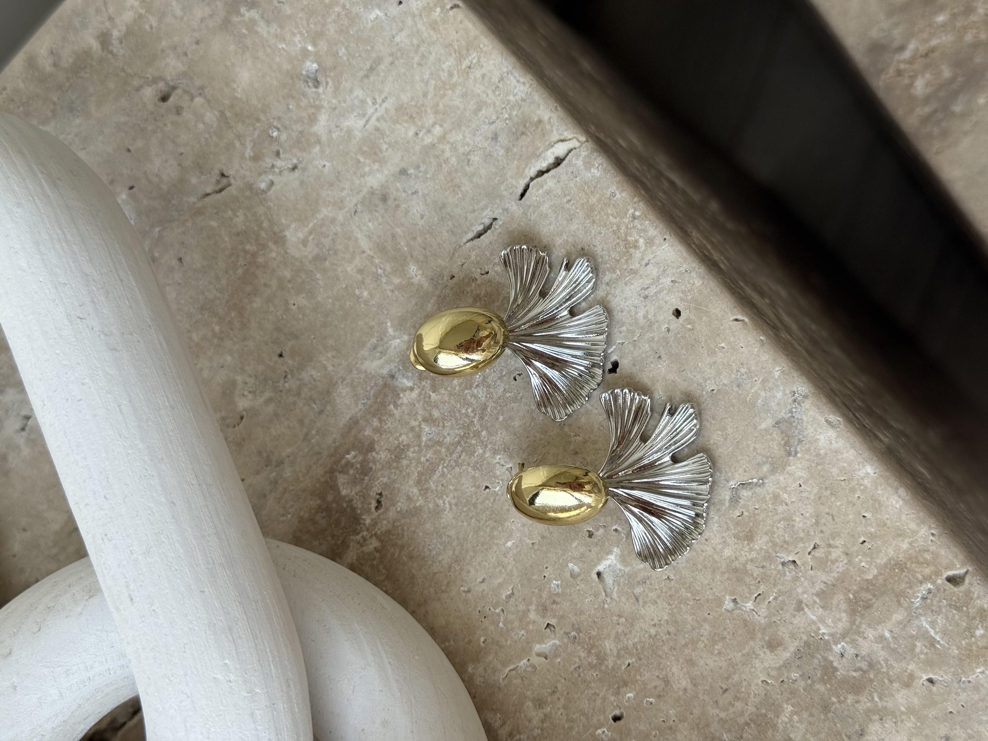 Moss Çift Renkli Küpe