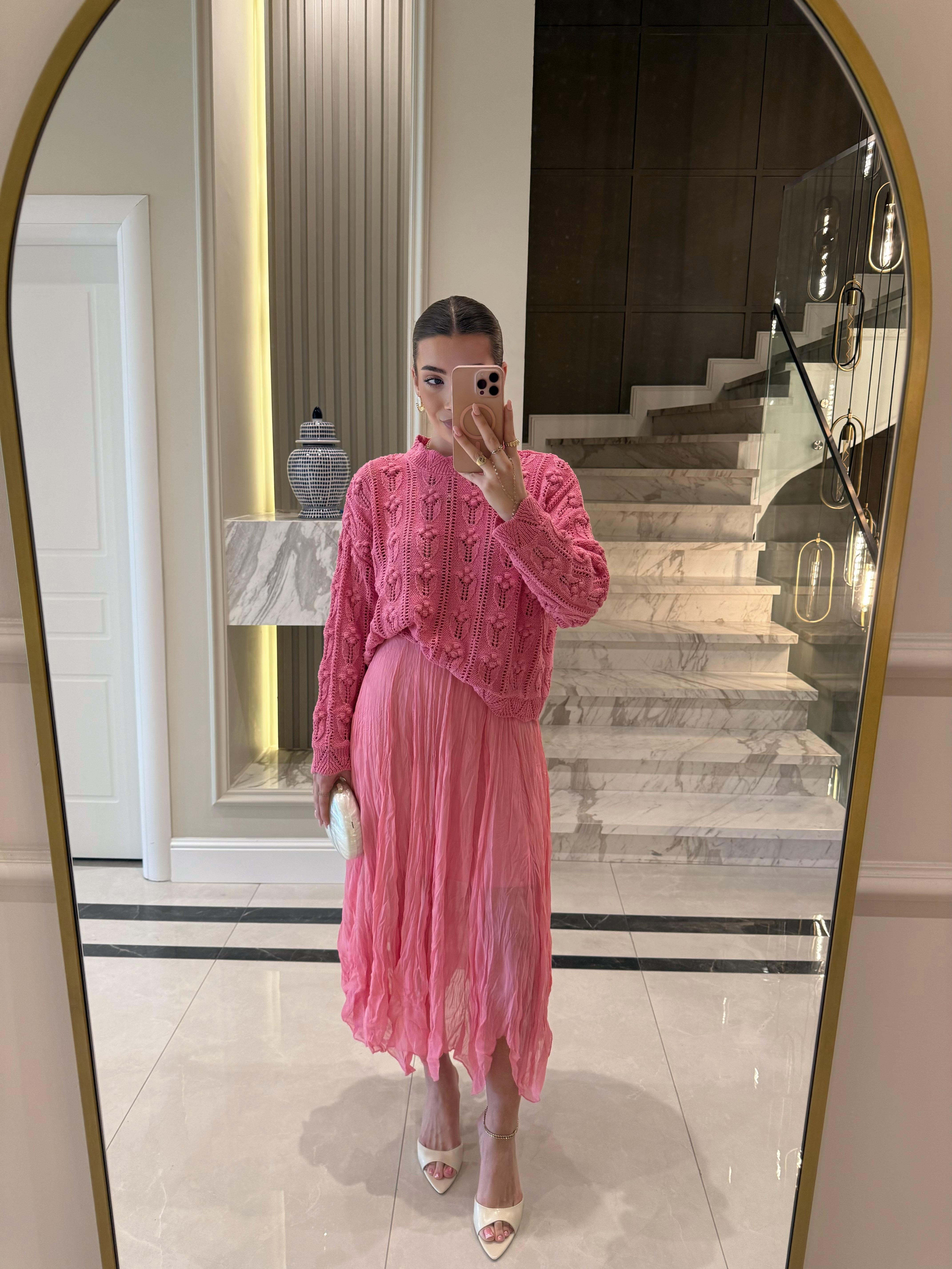 Pembe Kraşlı Etek QS -251048