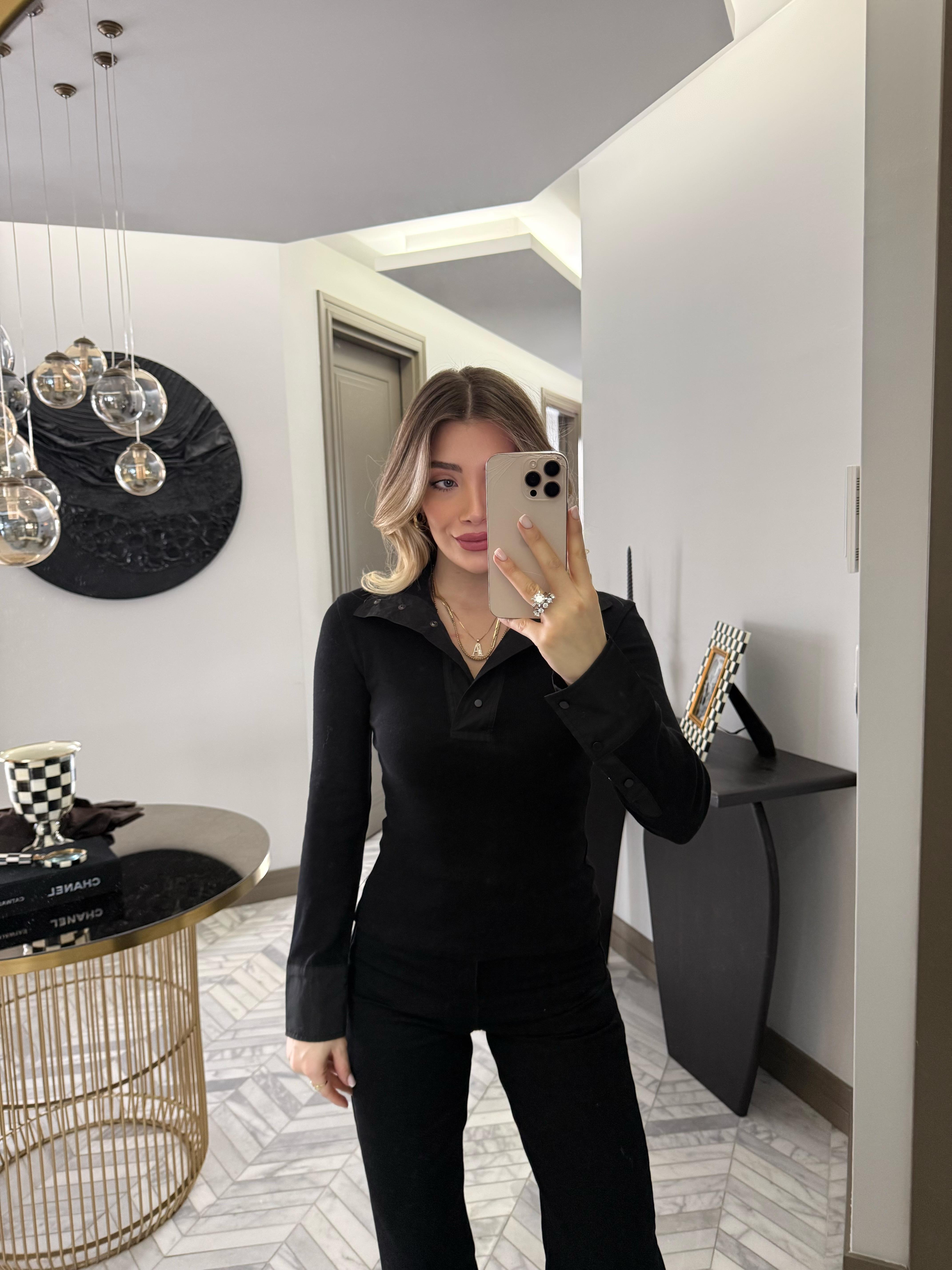 Siyah Garnili Triko-37009