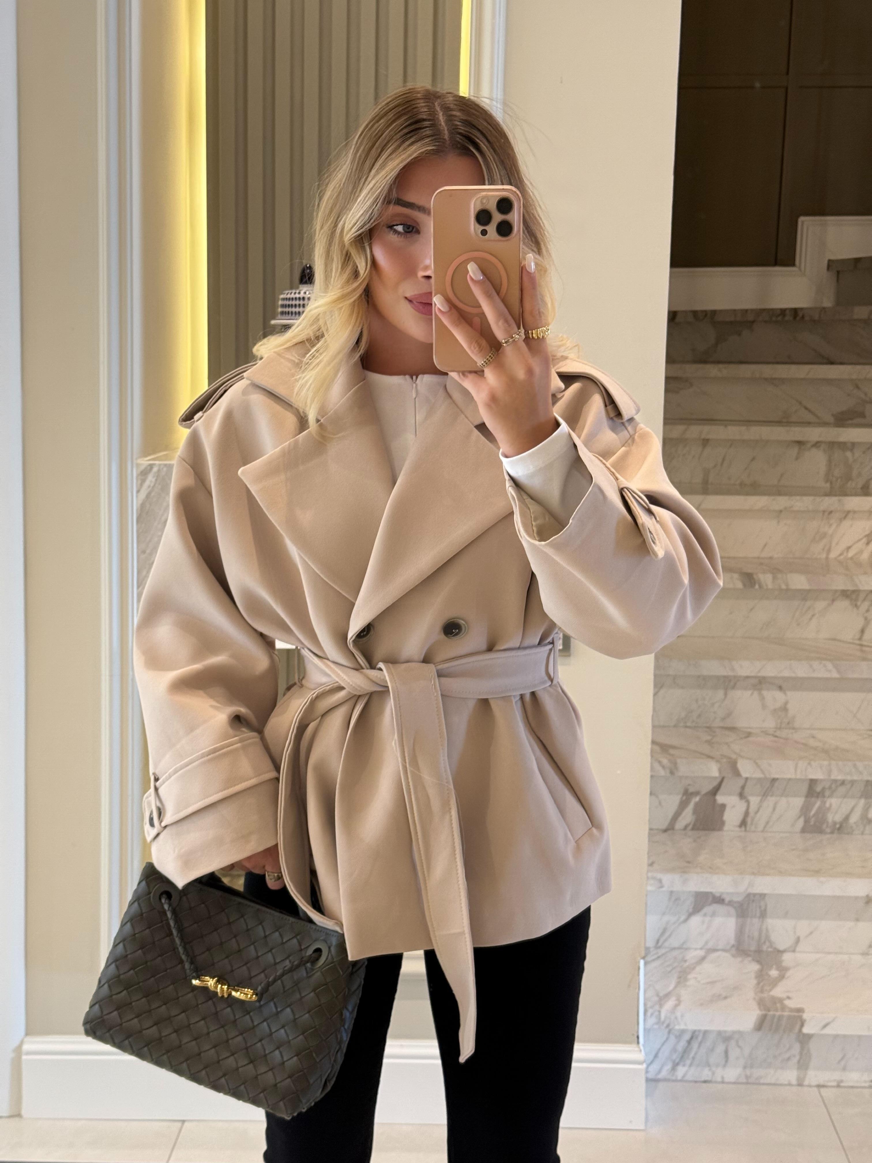 Taş  Oversize Trençkot-9592