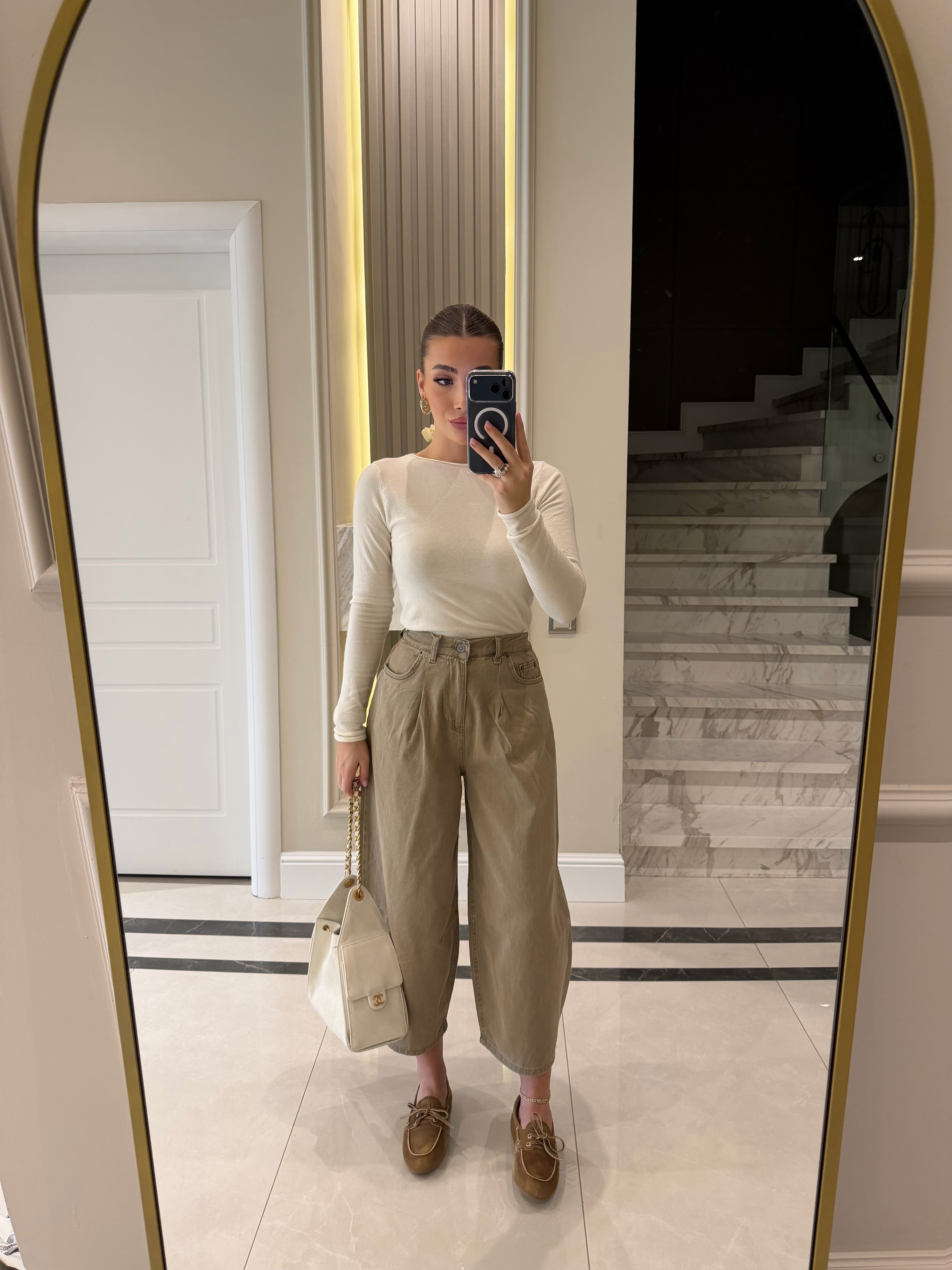 Taş Vintage Yıkamalı Bol Kesim Jean