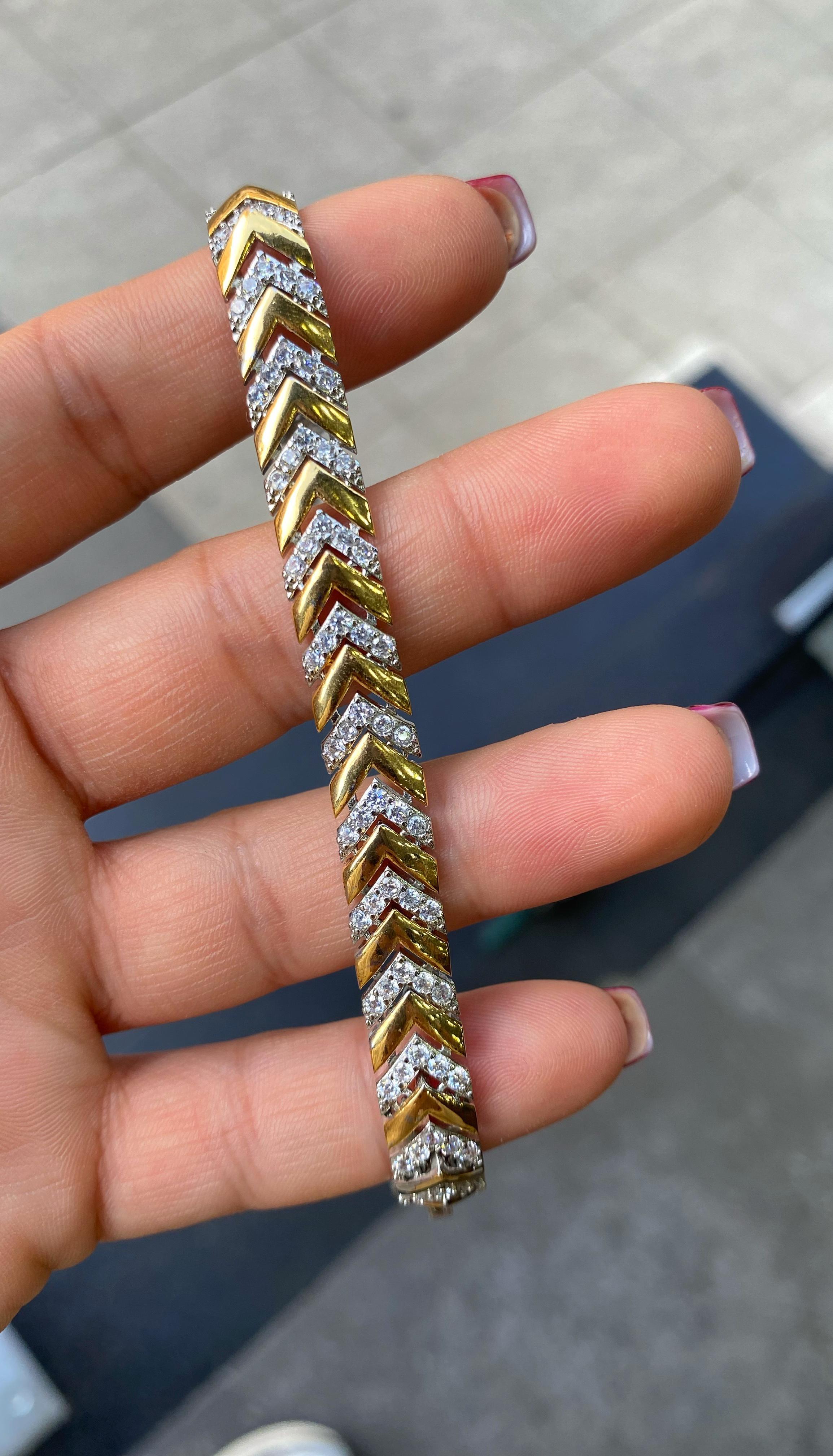 Verev Gold-Gümüş Diamond Seri Bileklik 