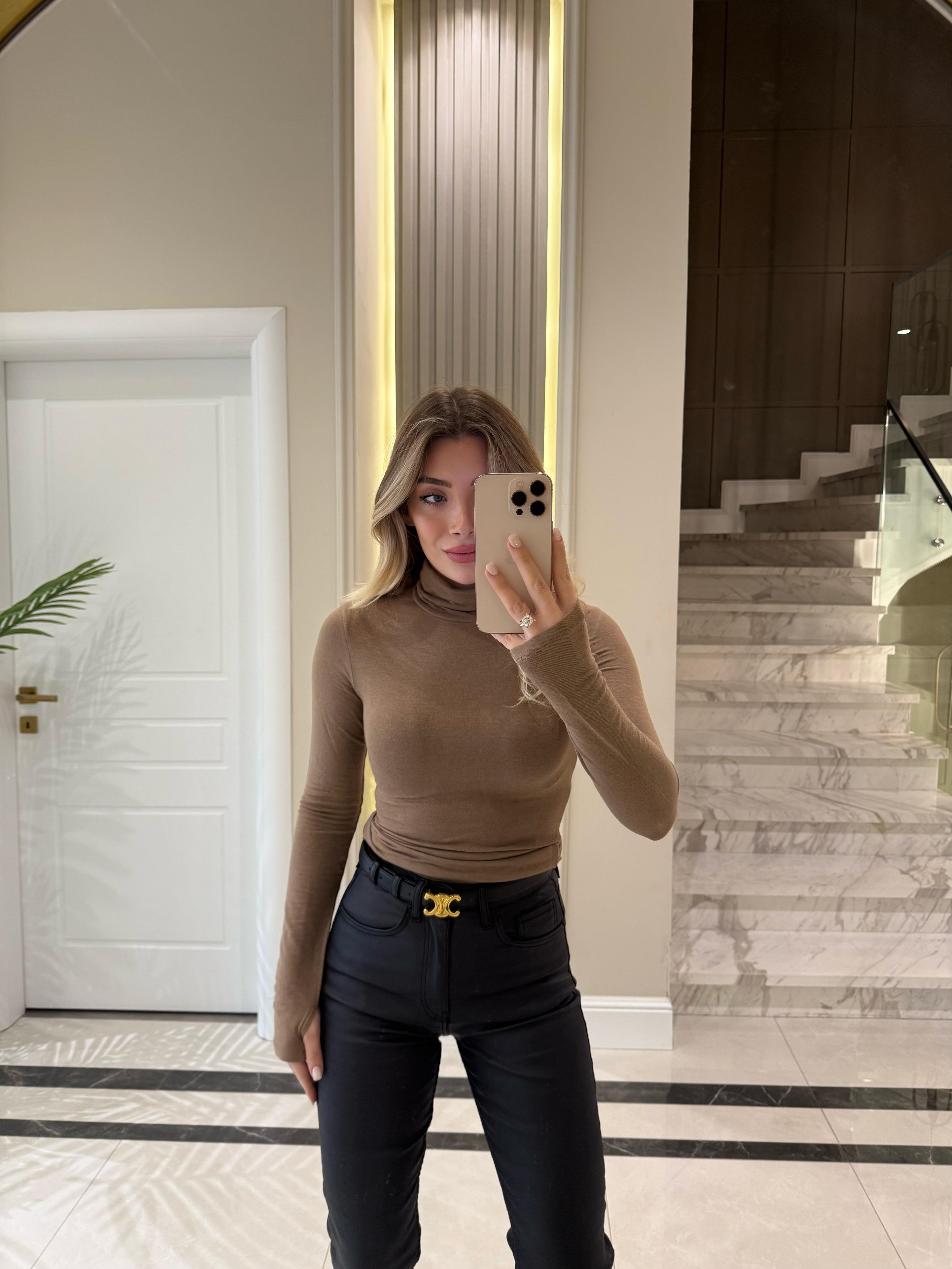 Vizon Balıkçı Yaka Uzun Kollu Top-32253