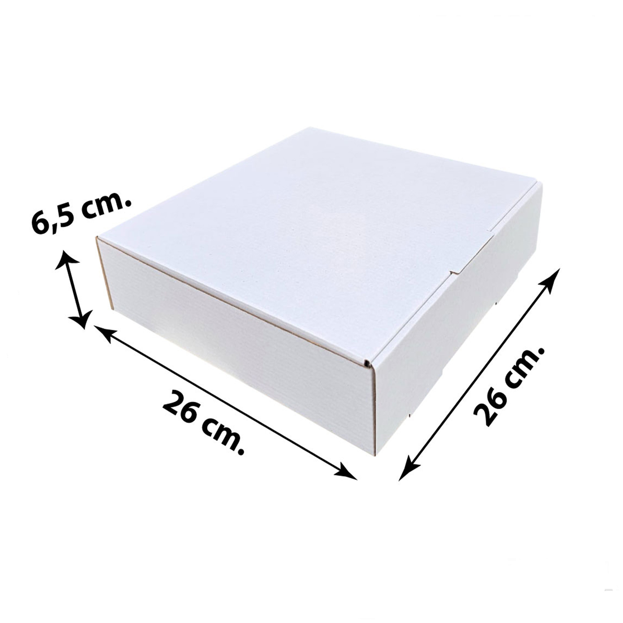 Baskısız Beyaz Karton Kutu 26x26x6.5 cm 100 Adet
