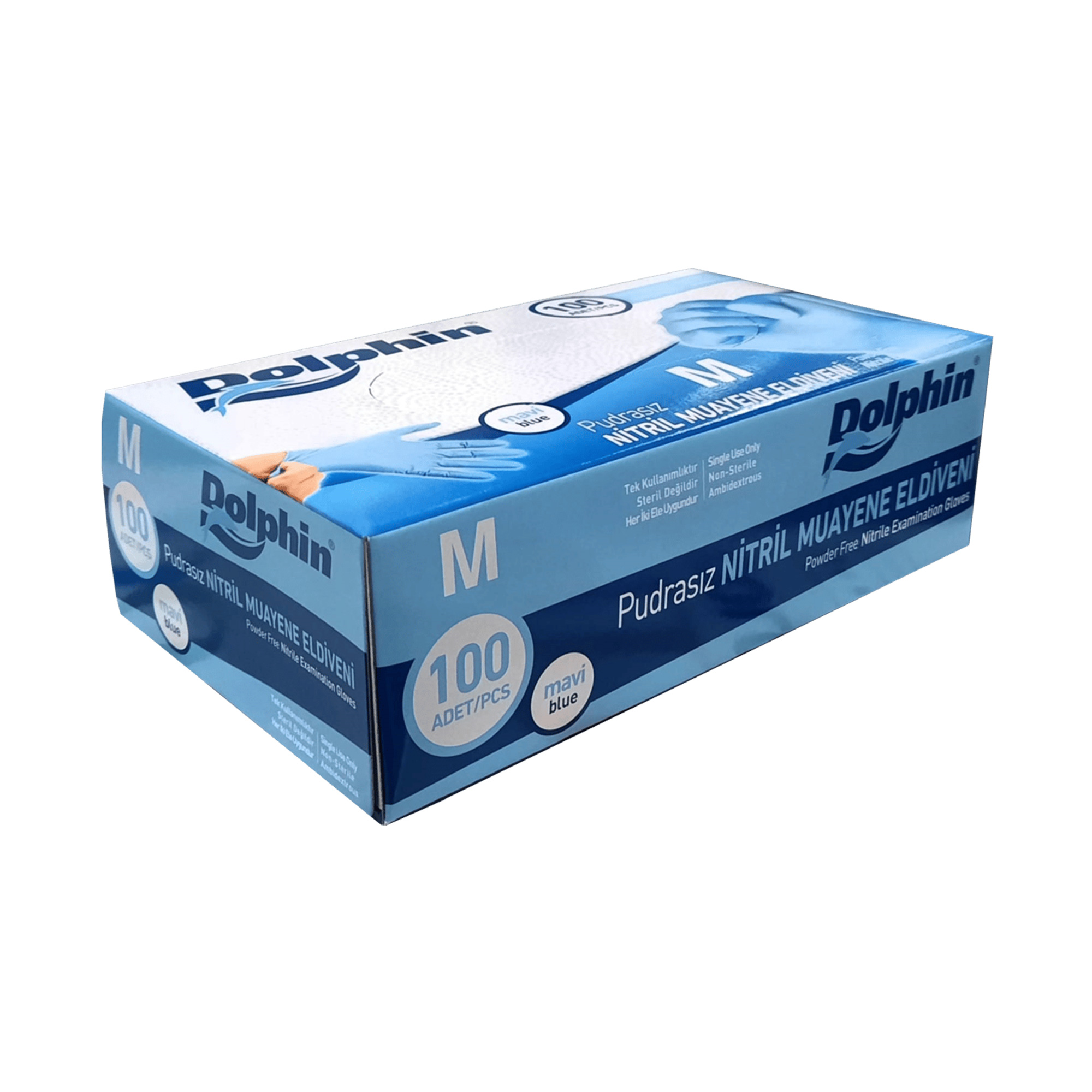 Dolphin Nitril Mavi Eldiven (M) 100'lü