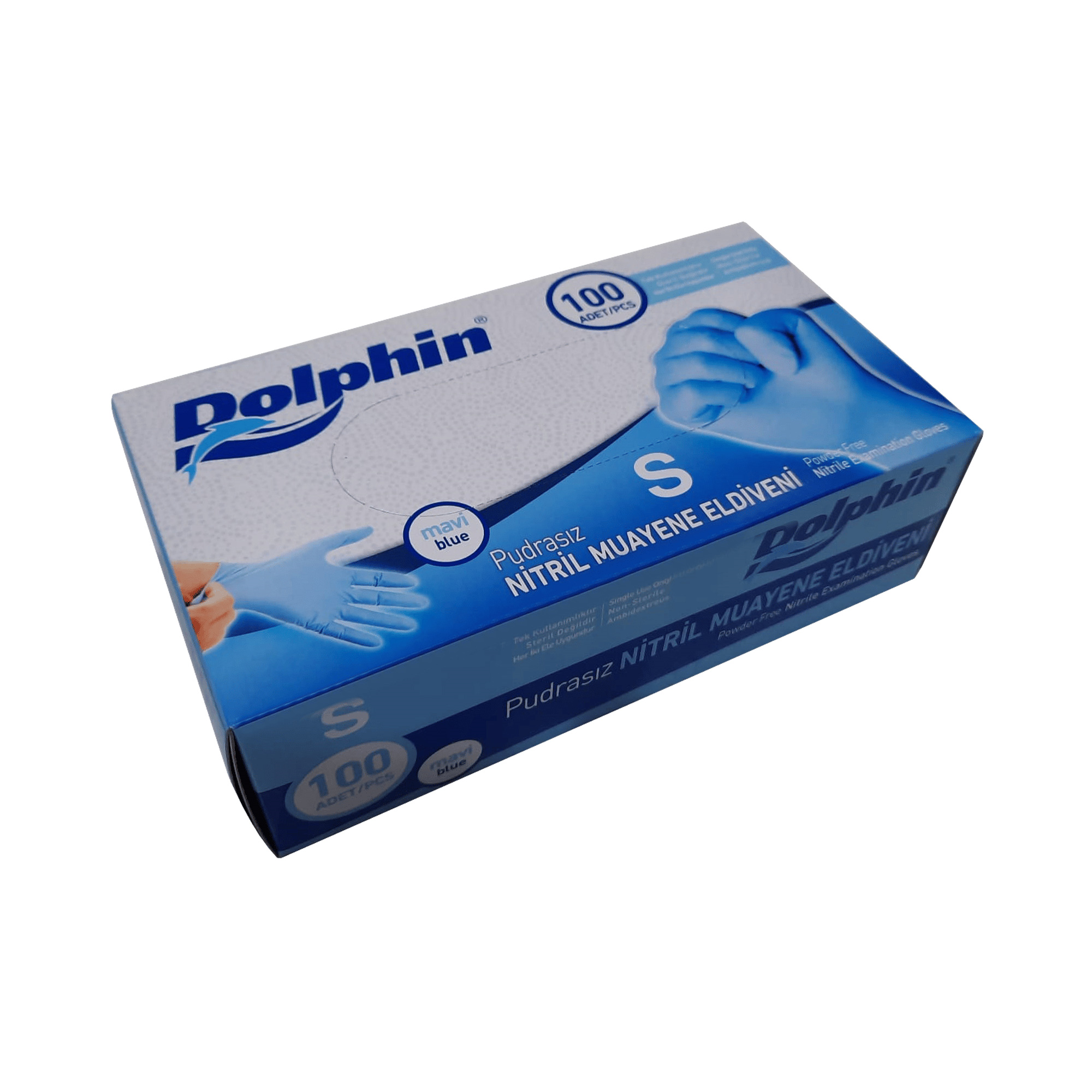 Dolphin Nitril Mavi Eldiven (S) 100'lü