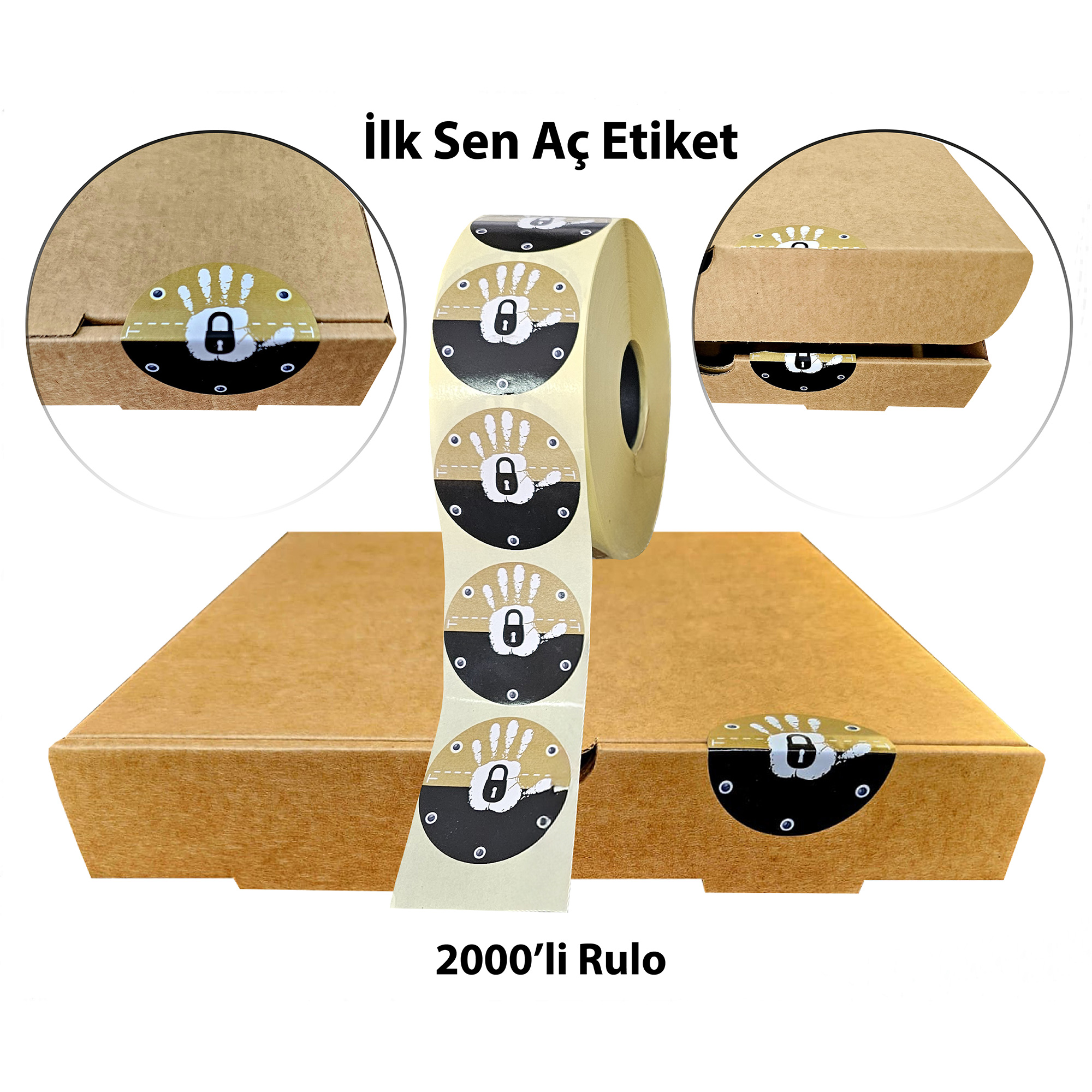 İlk Sen Aç Etiket 50x50 mm 2000 Adet