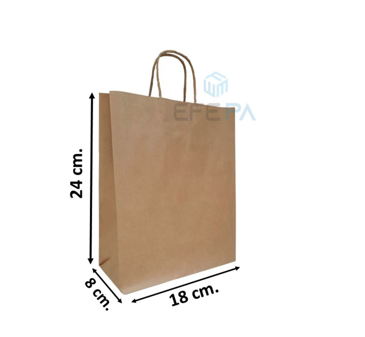 Kraft Çanta Kraft Renk 18x8x24 25 Adet