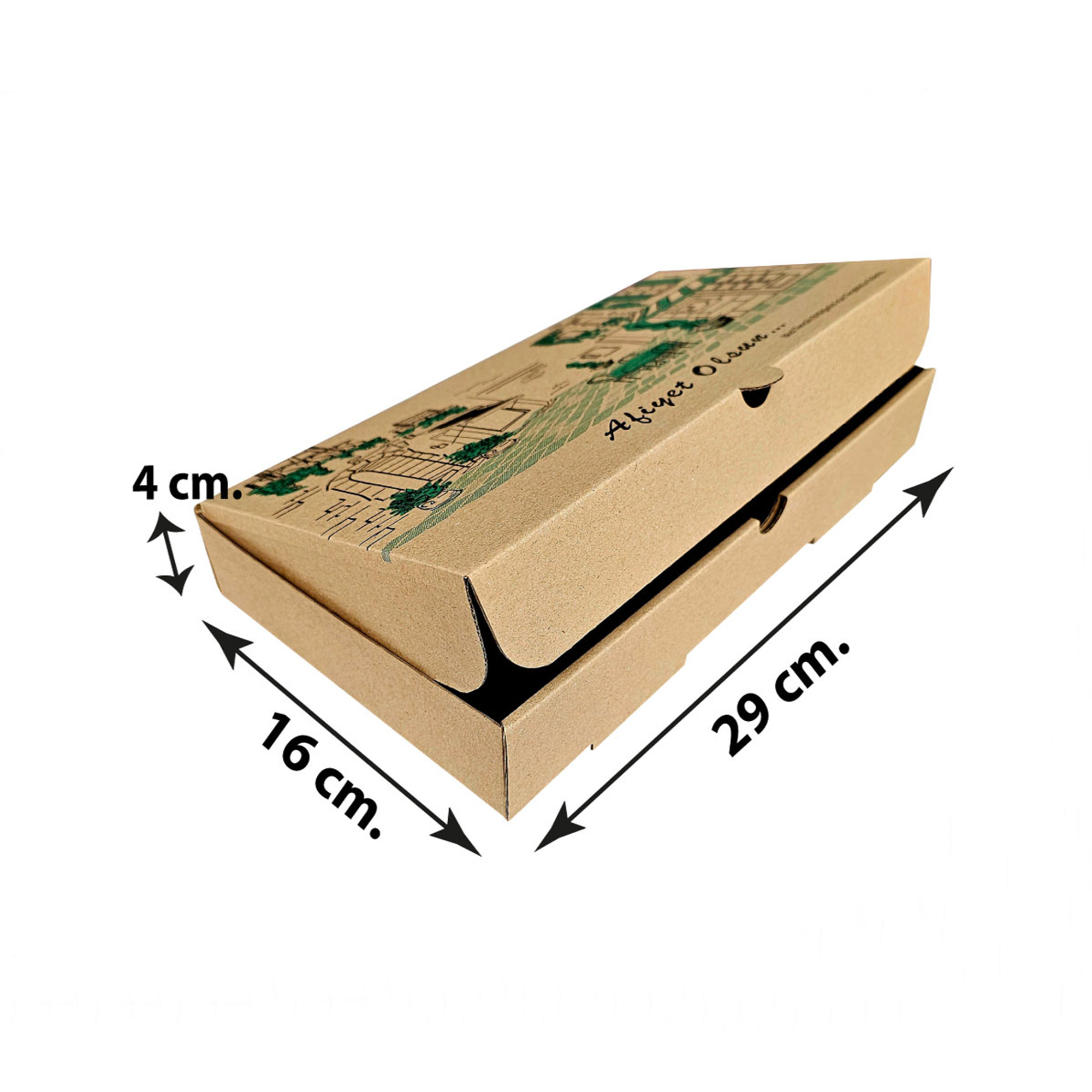 Kraft Karton Pide Kutusu 29x16x4 cm 100 Adet