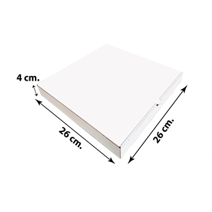 Baskısız Beyaz Karton Kutu 26x26x4 cm 100 Adet
