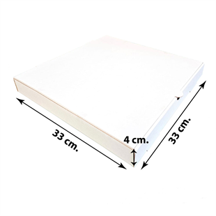 Baskısız Beyaz Karton Kutu 33x33x4 cm 100 Adet