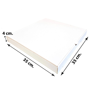 Baskısız Beyaz Karton Kutu 35x35x4 cm 100 Adet