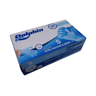 Dolphin Nitril Mavi Eldiven (S) 100'lü