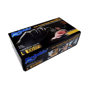 Dolphin Nitril Siyah Eldiven (L) 100'lü