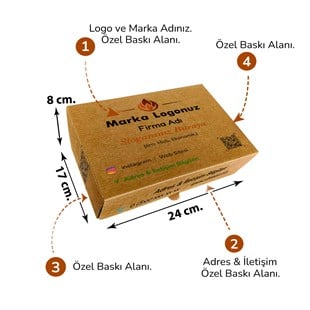 Firma Baskılı Kraft Hamburger Kutusu (Seperatörlü)