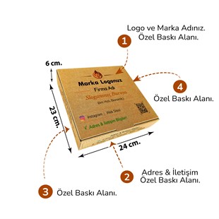 Firma Baskılı Kraft Kutu 24x23x6 cm
