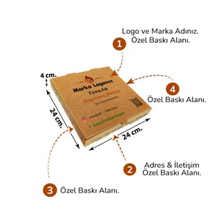 Firma Baskılı Kraft Kutu 24x24x4 cm 