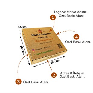 Firma Baskılı Kraft Kutu 26x26x6,5 cm