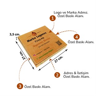 Firma Baskılı Kraft Kutu 27x27x3,5 cm