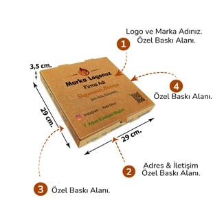 Firma Baskılı Kraft Kutu 29x29x3,5 cm